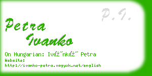 petra ivanko business card